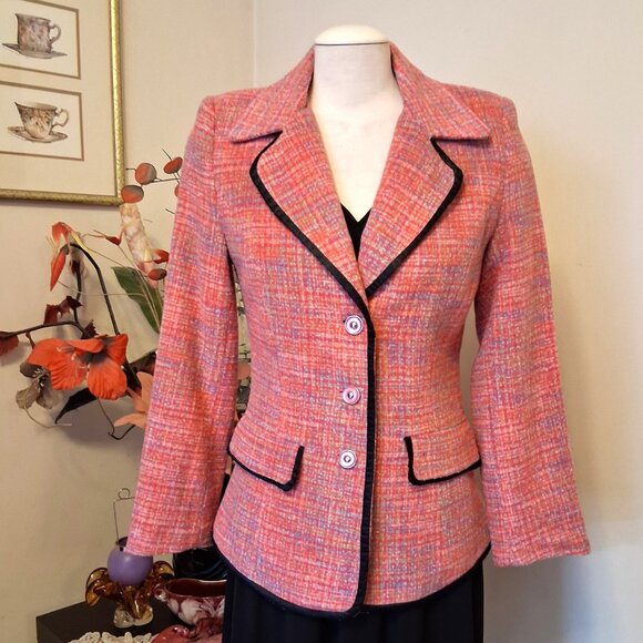 NWT Women's Lined Pink Blazer Jacket Spring Fall Winter Jackets S 4 6 - Picture 2 of 11